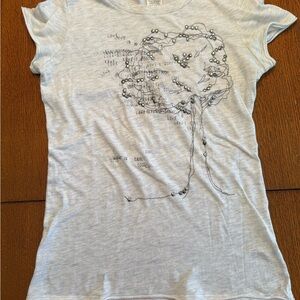Abercrombie & Fitch Gray Graphic T-Shirt with Tree Design, A&F Soft Tee; Y2K
